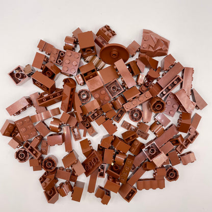 LEGO Blocks and Slopes, Reddish Brown, Approx. 140g