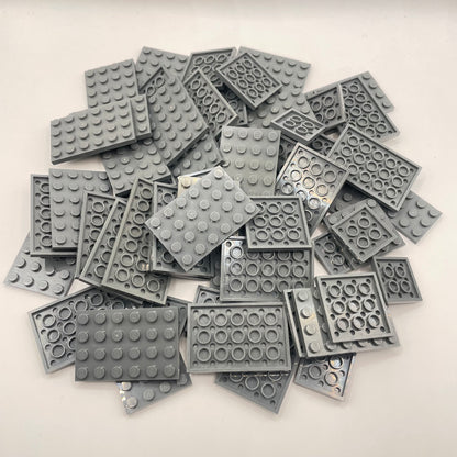 LEGO  Plates, Medium, Dark Bluish Grey, Approx. 150g