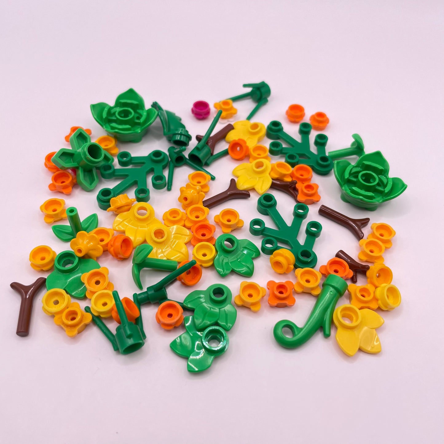 LEGO Flowers and Leaves, Orange and Yellow, Plant, 70 Pieces