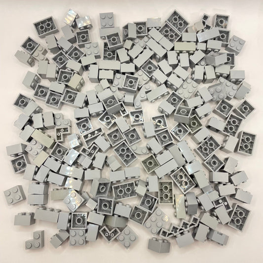 LEGO Bricks, 2x Wide Short, Light Bluish Grey, Approx. 240g