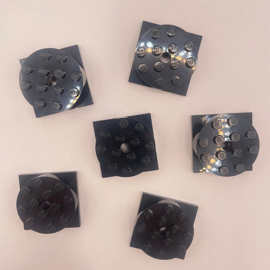 LEGO Brick Turntables, Black, 6 pieces