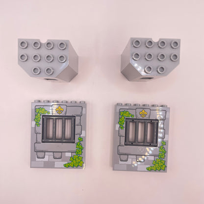 LEGO Castle Building Pieces, Light Bluish Grey, 4 Pieces