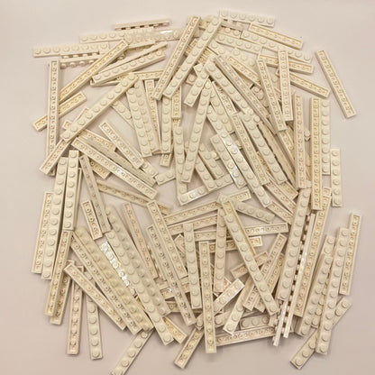 LEGO Plates 1x Wide, White, Approx. 175g