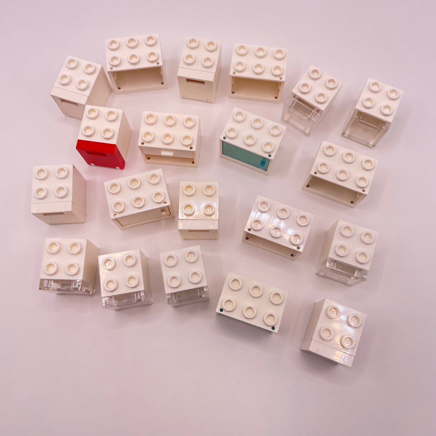 LEGO White, Cabinets / Drawers, 20 Pieces