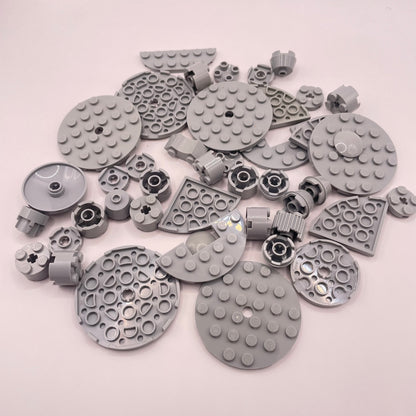 LEGO   Round Mixed Pieces, Light Bluish Grey, Approx. 60g