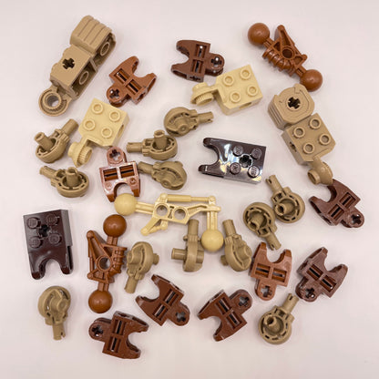 LEGO Bionicle, Joints, Brown, Tan , Approx. 45g