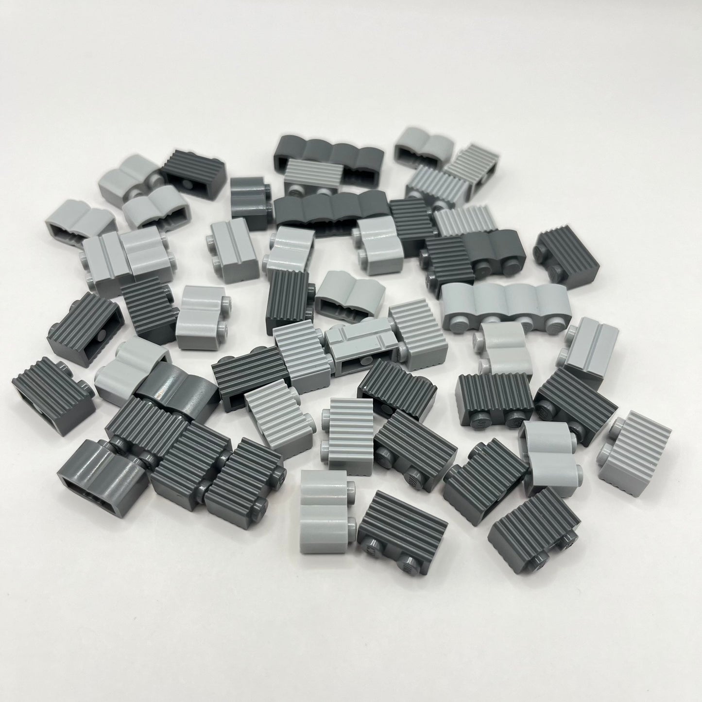 LEGO Textured Brick, Mixed Grey, 50 pieces