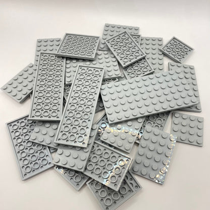 LEGO Light Bluish Grey, Medium Plates, Approx. 110g
