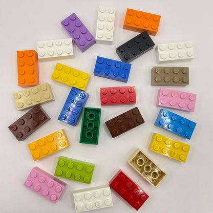 LEGO 2 x 4 Bricks, Mixed Colours, 25 Pieces