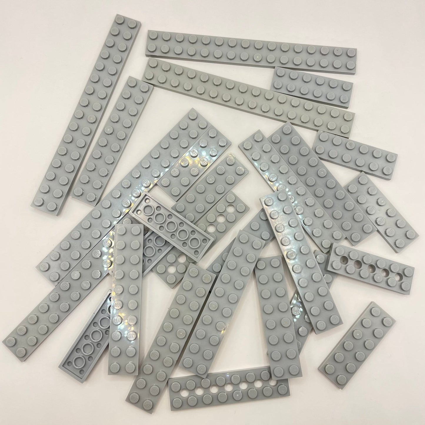 LEGO Long Plates 2x Wide, Light Bluish Grey, Approx. 70g