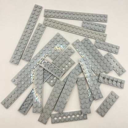 LEGO Long Plates 2x Wide, Light Bluish Grey, Approx. 70g