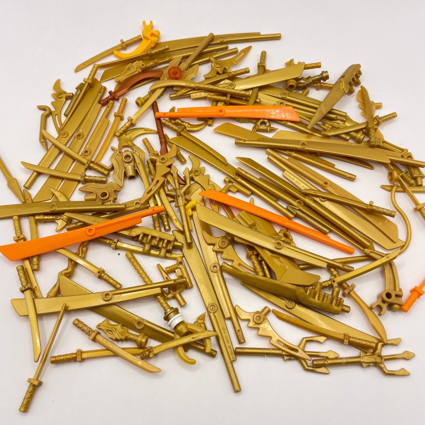 LEGO Mixed Gold Blades/Swords, Approx. 120 Pieces