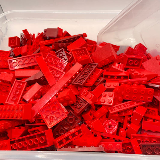 LEGO Random Selection, Red and Dark Red, Mixed Bricks, Bulk, Approx. 1kg