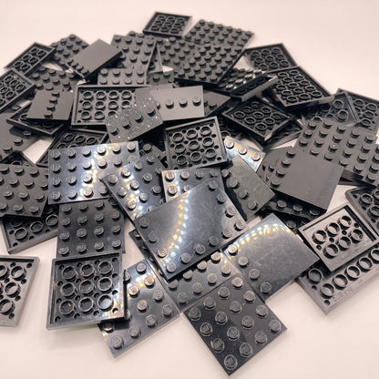 LEGO Medium, 4x Plates, Black, Approx. 150g