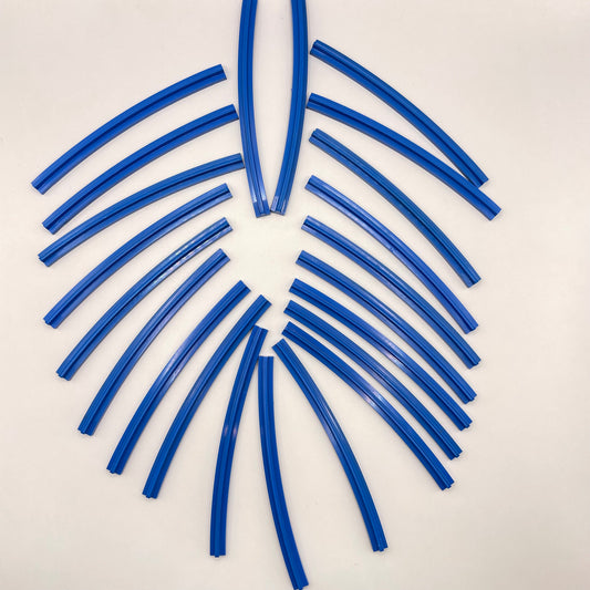 LEGO Rail Curved Smooth, Vintage, Blue, 4.5V Train Track, 22 Pieces