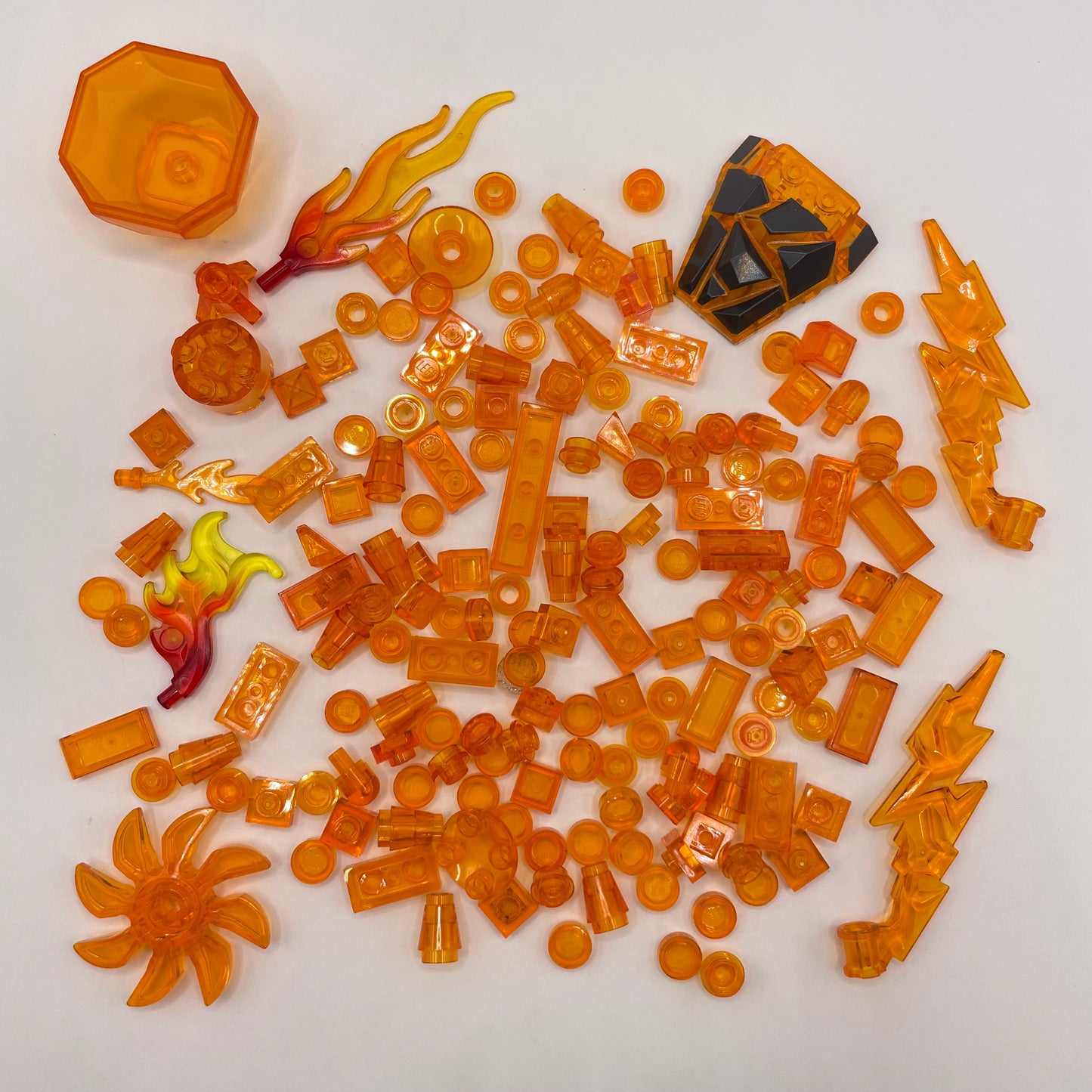 LEGO Transparent Orange, Mixed Pieces, Approx. 40g