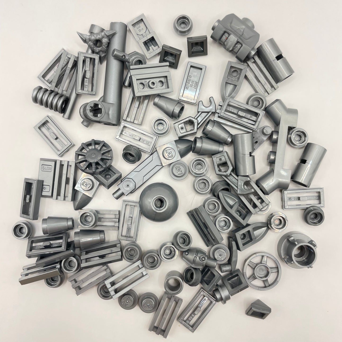 LEGO Mixed Pieces, Pearl Silver, 100 Pieces
