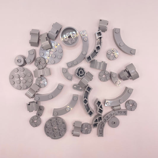 LEGO   Round Mixed Pieces, Light Bluish Grey, Approx. 43g