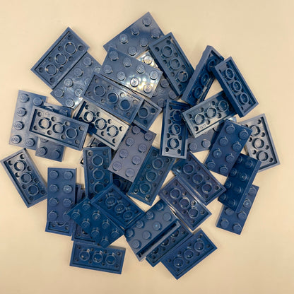 LEGO Plates, 2x4, Dark Blue, 40 Pieces
