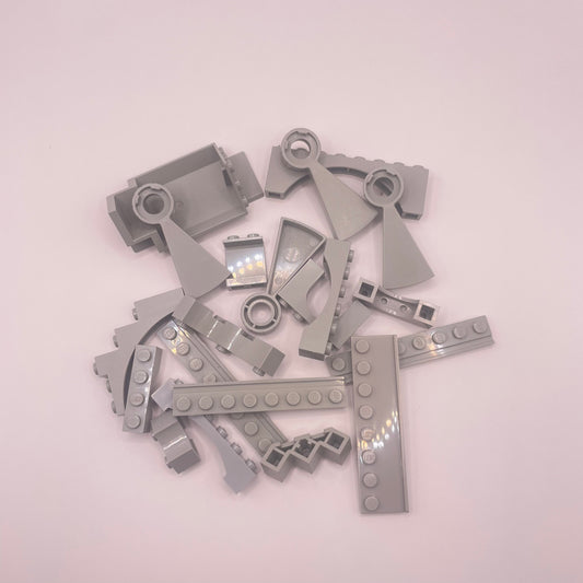 LEGO Building Pieces, Old Light Grey, 20 Pieces