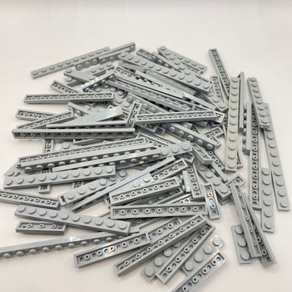 LEGO Plates 1x Wide, Light Bluish Grey, Approx. 110g