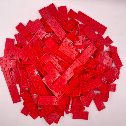 LEGO Plates 2x wide, Red, Approx. 200g