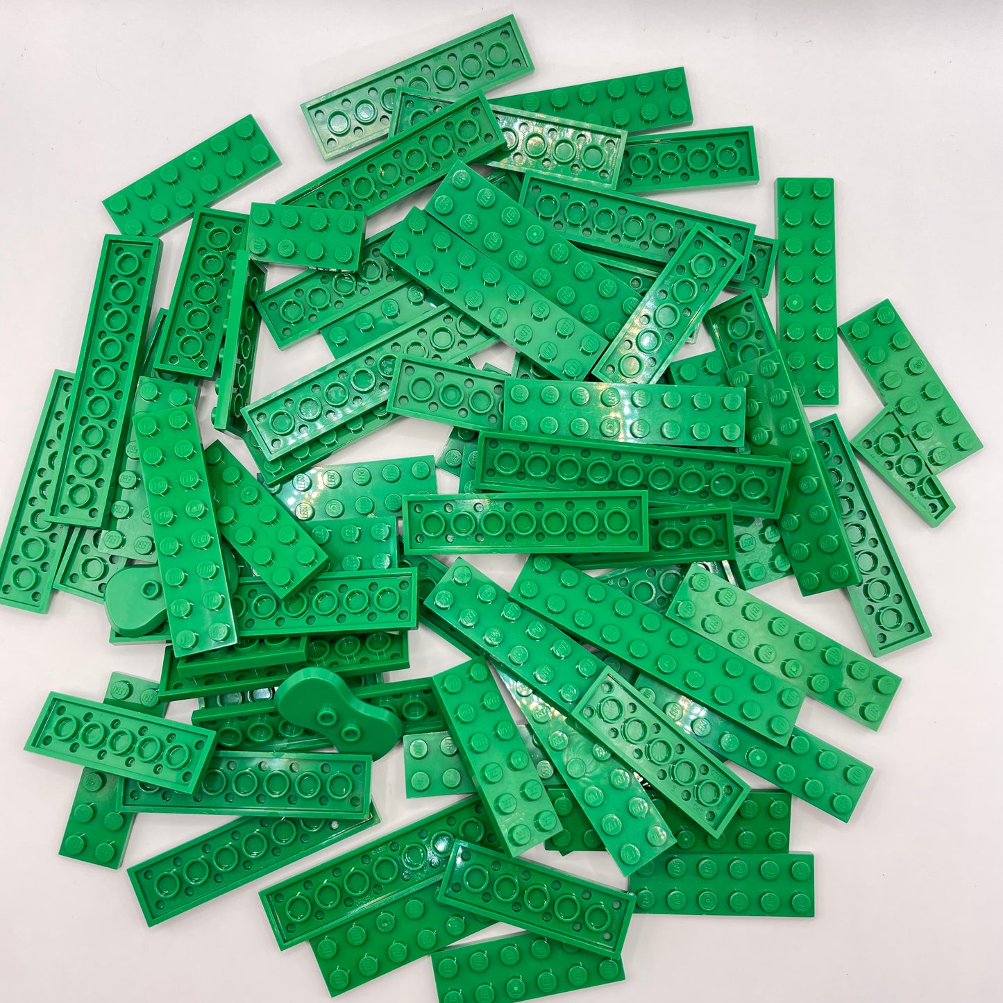 LEGO Long Plates, 2x Wide, Green, Approx. 140g