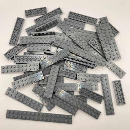LEGO Dark Bluish Grey, 2x Medium and Long Plates, Approx. 130g