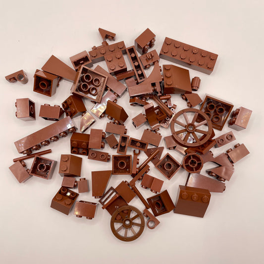 LEGO Mixed Pieces, Reddish Brown, Approx. 80g