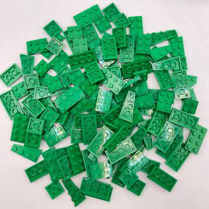 LEGO Short Plates, 2x Wide, Green, Approx. 115g