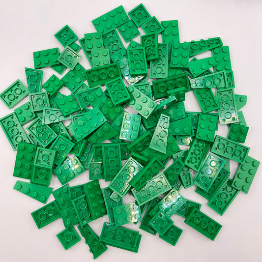 LEGO Short Plates, 2x Wide, Green, Approx. 115g