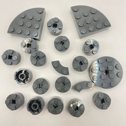 LEGO Round Bricks, Dark Bluish Grey, Approx. 25g