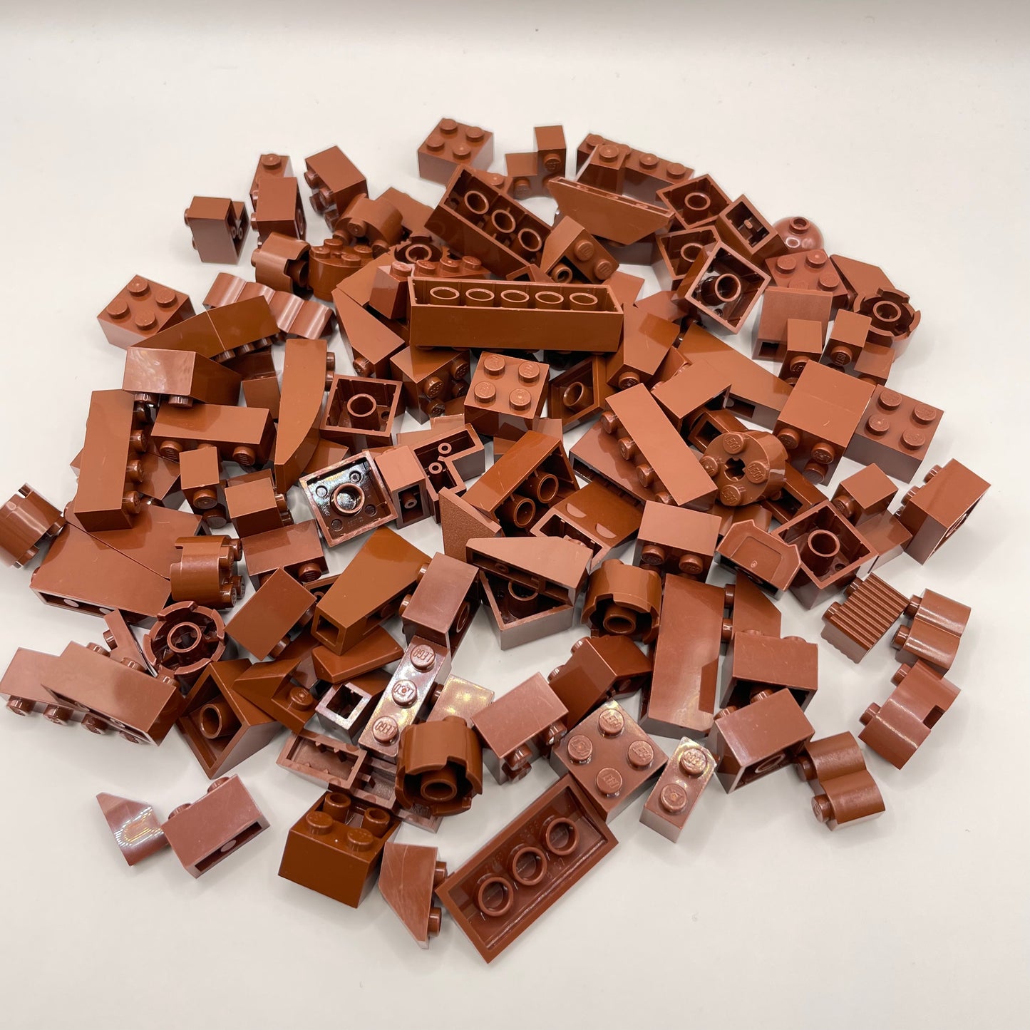 LEGO Blocks and Slopes, Reddish Brown, Approx. 140g