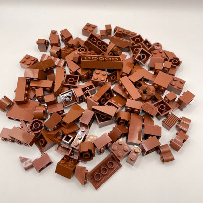 LEGO Blocks and Slopes, Reddish Brown, Approx. 140g