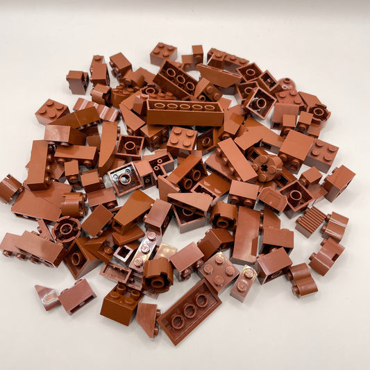 LEGO Blocks and Slopes, Reddish Brown, Approx. 140g