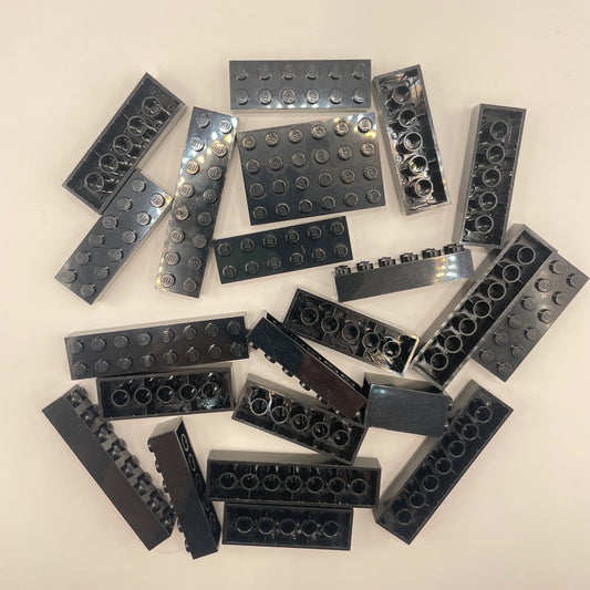 LEGO Large Bricks, 2x Wide, Black Approx. 85g