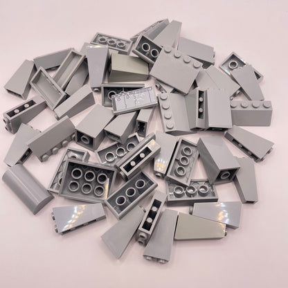 LEGO Slopes, Tall And Wide, Light Bluish Grey, Approx. 95g