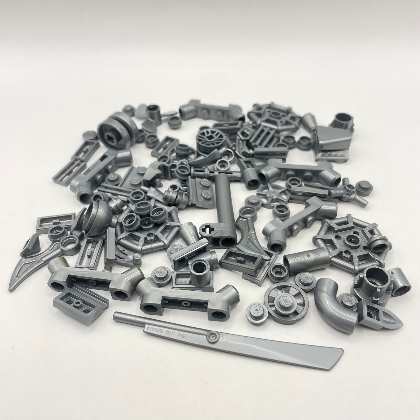 LEGO Mixed Pieces, Pearl Silver, 100 Pieces