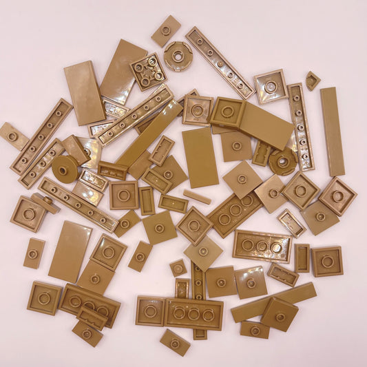 LEGO Mixed Tiles, Dark Tan, Approx. 35g