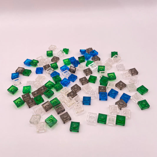 LEGO Plates Square 1x1, Transparent, Water, 100 Pieces