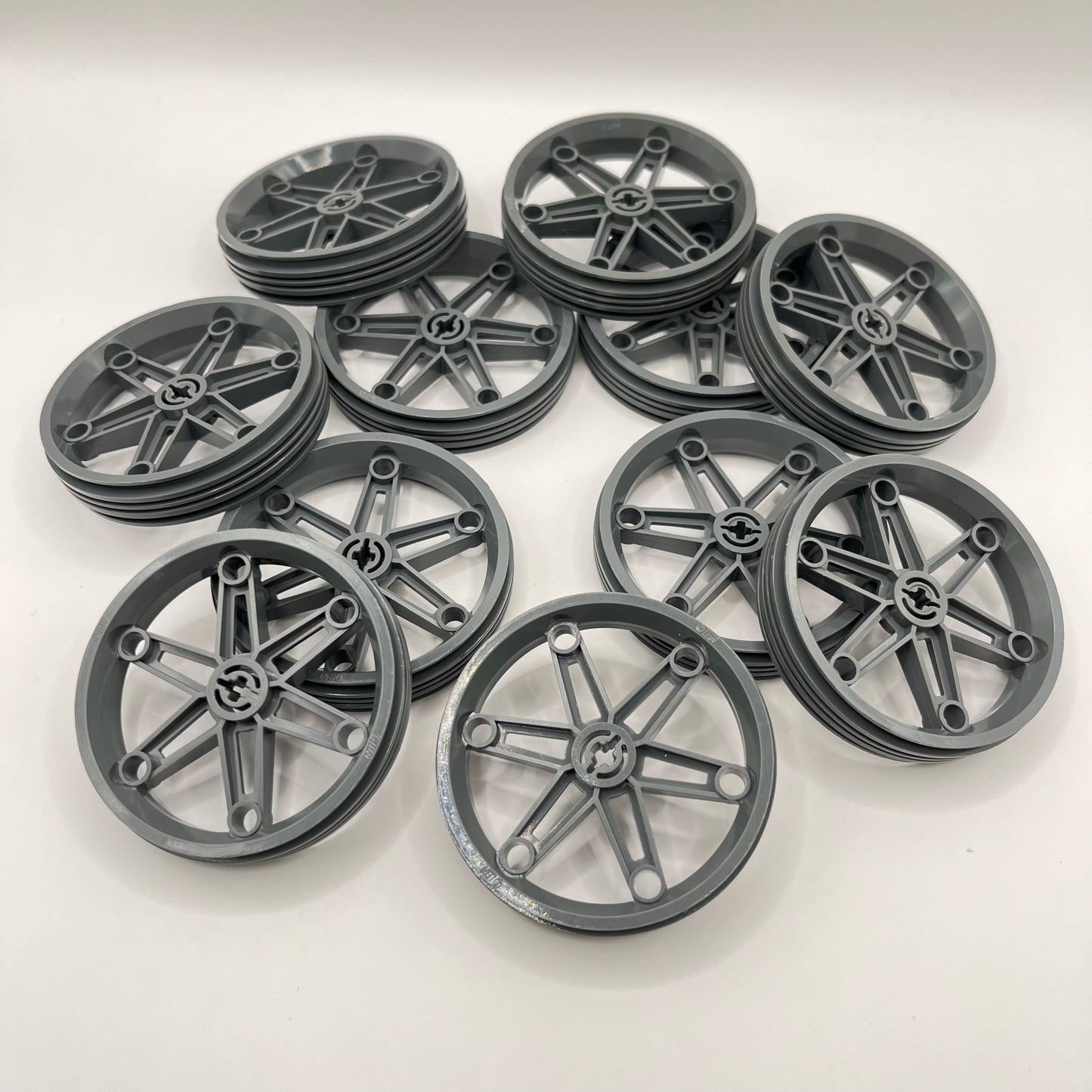 LEGO Motorcycle Wheel, 61.6 x 13.6, Dark Bluish Grey, Vehicle, 11 Pieces,
