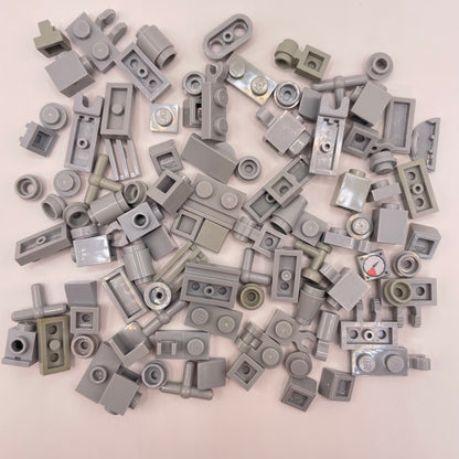 LEGO Greebling, Mixed Light Grey, 100 Pieces