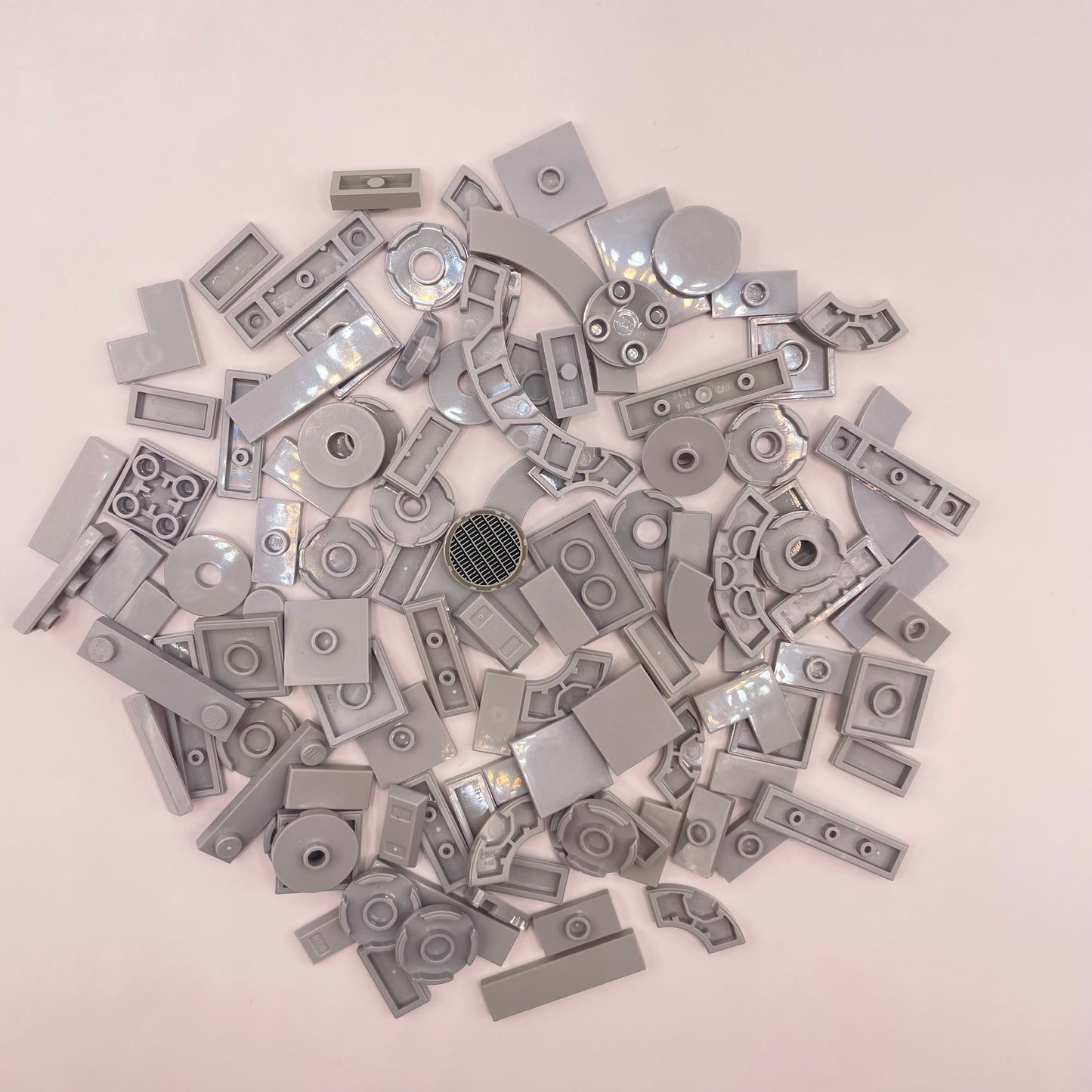 LEGO  Tiles With Circles, Light Bluish Grey, Approx. 40g