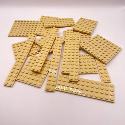 LEGO Medium Plates, Tan, Approx. 100g