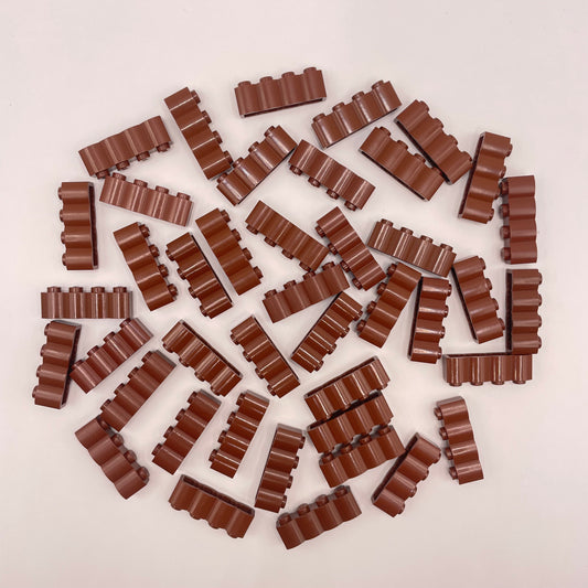 LEGO Reddish Brown Log Profile 1x4 Bricks 40 Pieces
