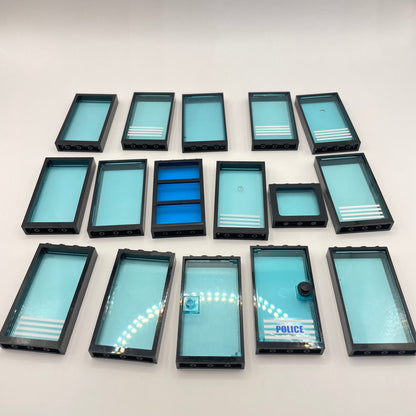 LEGO Black with Blue Window Inserts, Building, Approx. 90g