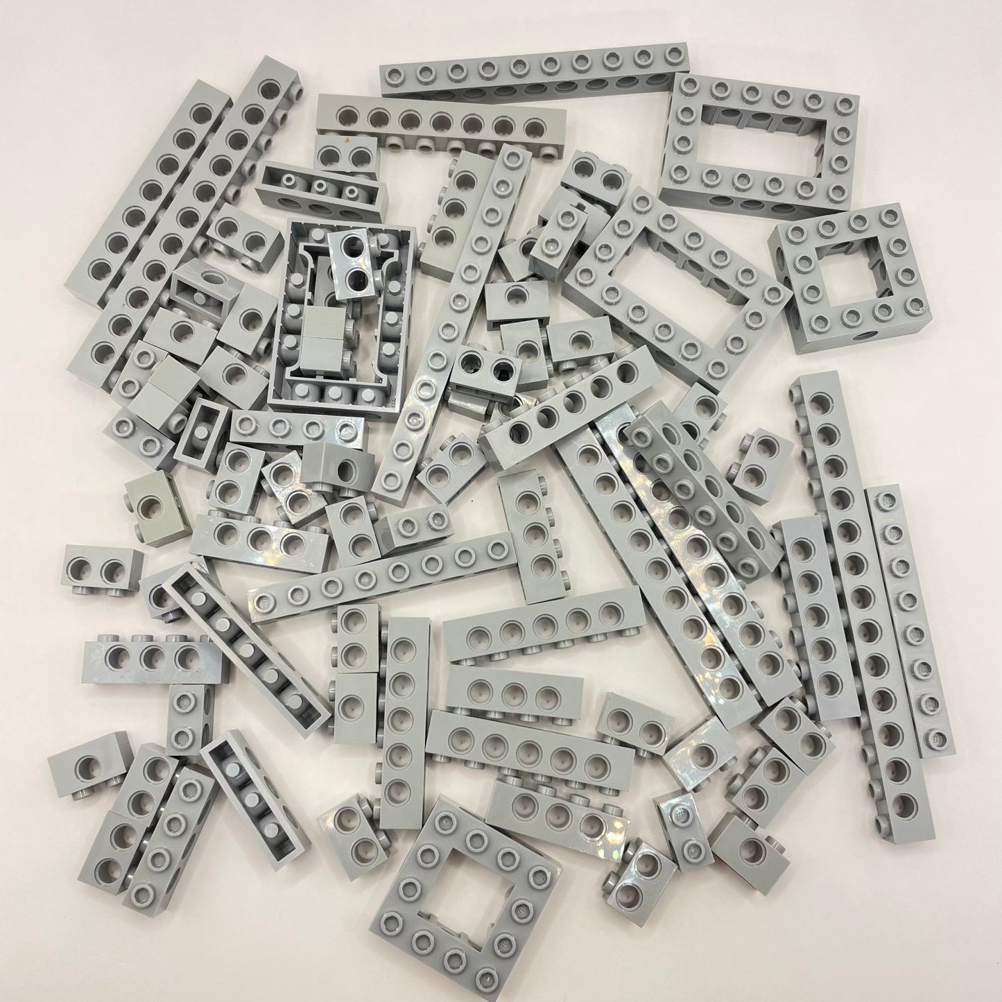 LEGO Technic Bricks, Light Bluish Grey, Approx. 120g