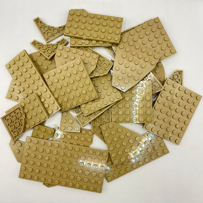 LEGO Medium Plates, Dark Tan, Approx. 110g