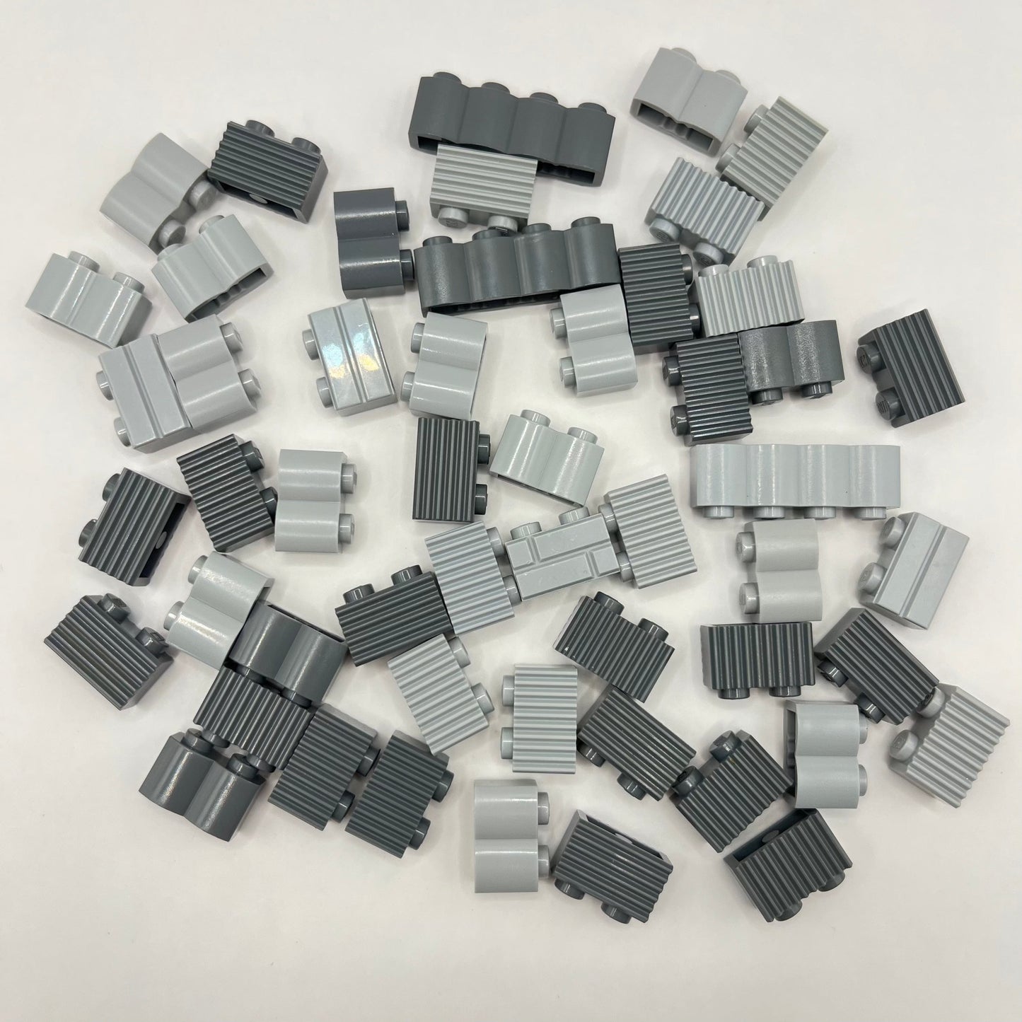 LEGO Textured Brick, Mixed Grey, 50 pieces