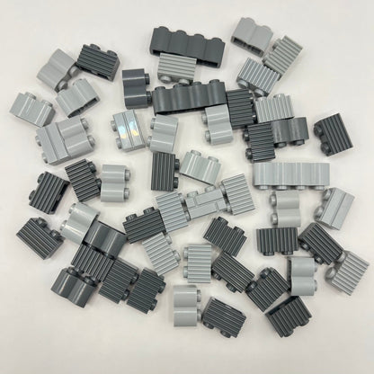 LEGO Textured Brick, Mixed Grey, 50 pieces